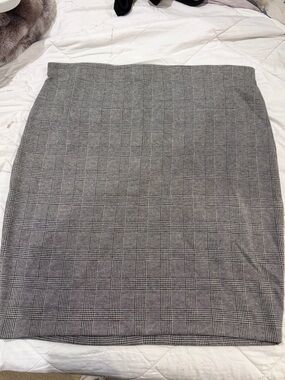 Express Gray Plaid Pencil Skirt
